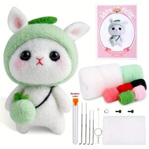 DIY Craft Kit, Handmade Plush Doll Tool Kit, Wool Felt Arts and Craft Set